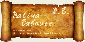 Malina Babović vizit kartica